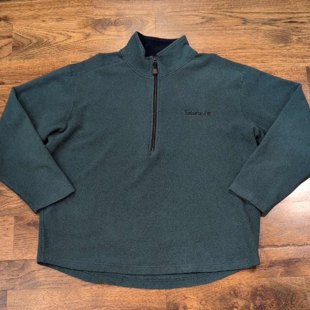 Mens Timberland dark green 1/2 zip pullover size L - Picture 1 of 4